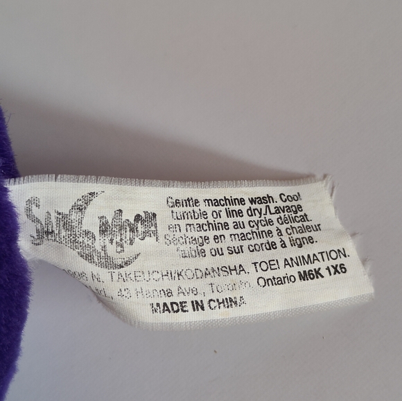 Vintage Authentic 1996 Sailor Moon Luna Purple Cat Plush Toy - Picture 6 of 6